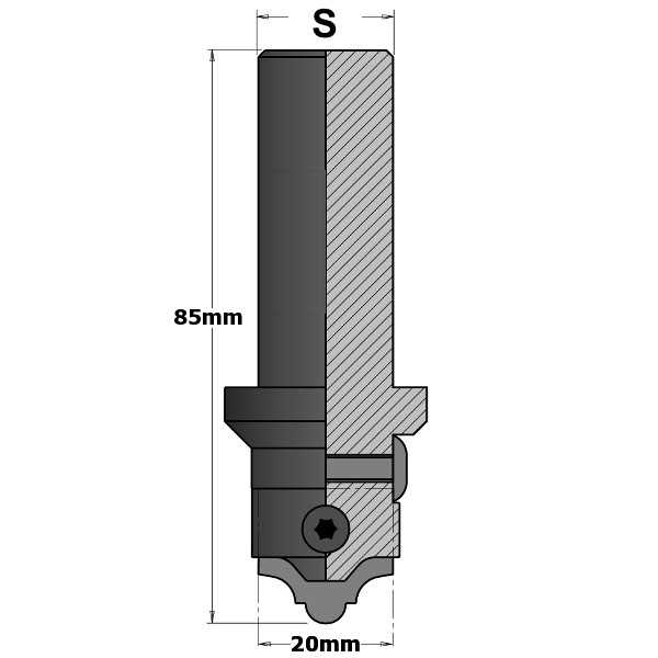 Фото Фреза (корпус) для сменных ножей S=12 D=20x85 RH в интернет-магазине ToolHaus.ru